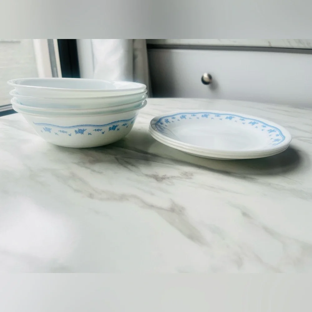 Corelle By Corning Morning Blue 11 Piece Set Vintage 70s VTG